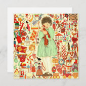 ビンテージクリスマスカード |クリスマスプレゼント シーズンカード (正面/裏面)