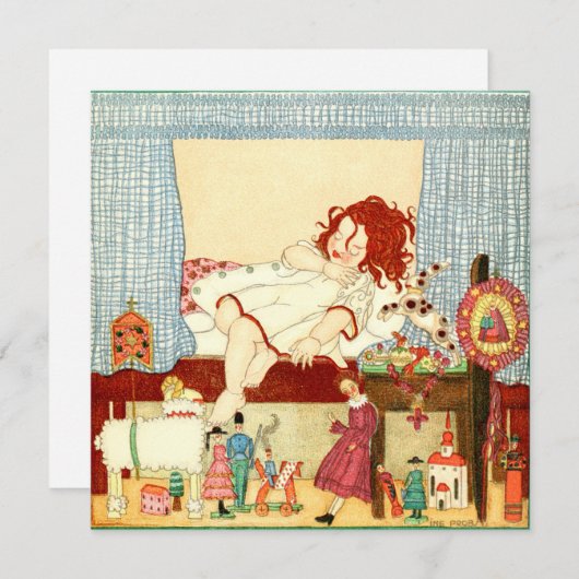 ビンテージクリスマスカード |クリスマスモーニングオモチャ シーズンカード (正面/裏面)