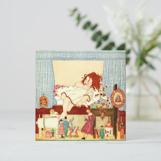 ビンテージクリスマスカード |クリスマスモーニングオモチャ シーズンカード (スタンド正面)