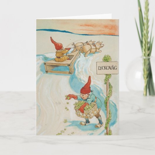 ビンテージクリスマスカード |クリスマス小妖精や小人 シーズンカード (正面)