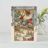 ビンテージクリスマスカード |サンタオン飛行機 シーズンカード (スタンド正面)