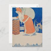 ビンテージクリスマスカード |サンタプレゼント シーズンポストカード (正面/裏面)