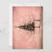 ビンテージクリスマスカード – ピンクのクリスマスツリー シーズンカード (正面)