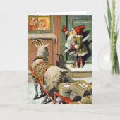 ビンテージクリスマスカード |フロントステップの小妖精や小人 シーズンカード (正面)