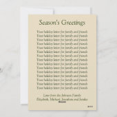 ビンテージクリスマスカード、ホリーと赤いベリー シーズンカード (裏面)