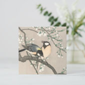ビンテージクリスマスカード |ホリーの枝に鳥 シーズンカード (スタンド正面)