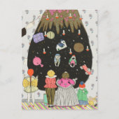 ビンテージクリスマスカード |子供のクリスマスツリー シーズンポストカード (正面)