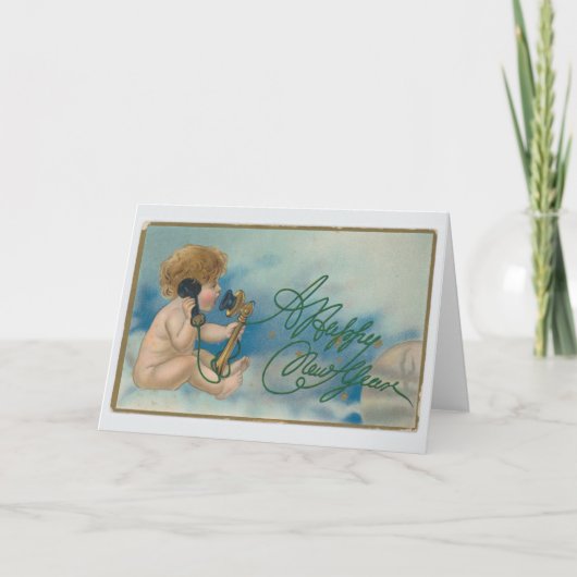 ビンテージクリスマスカード |新年おめでとう シーズンカード (正面)