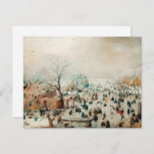 ビンテージクリスマスカード |湖の氷のスケートで滑る サンキューカード (正面/裏面)