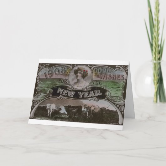 ビンテージクリスマスカード | Happy New Yearオーストラリア シーズンカード (正面)