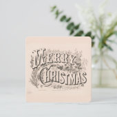 ビンテージクリスマスカード | Merry Christmasリース シーズンカード (スタンド正面)