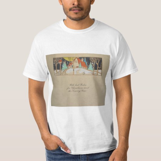 ビンテージクリスマスカード Tシャツ (正面)