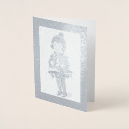 ビンテージクリスマスガールホールディングホリデーベル， ZSSPG 箔カード