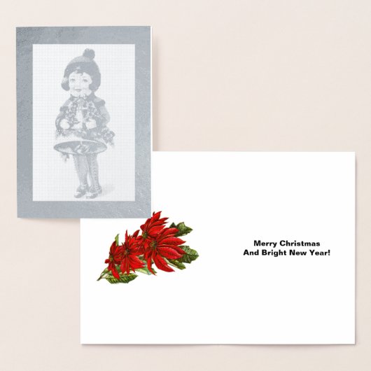 ビンテージクリスマスガールホールディングホリデーベル， ZSSPG 箔カード (ディスプレー)