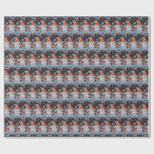 ビンテージクリスマスキッズホリデータイルパーティー ラッピングペーパー (フラット)