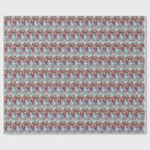 ビンテージクリスマスキッズホリデータイルパーティー ラッピングペーパー (フラット)