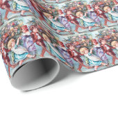 ビンテージクリスマスキッズホリデータイルパーティー ラッピングペーパー (ロールコーナー)