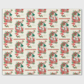 ビンテージクリスマスキャッツホリデーパーティーラップ ラッピングペーパー (フラット)