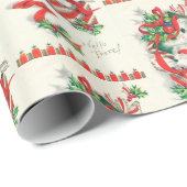 ビンテージクリスマスキャッツホリデーパーティーラップ ラッピングペーパー (ロールコーナー)