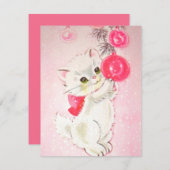 ビンテージクリスマスキャットinツリーホリデーカード シーズンカード (正面/裏面)