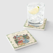 ビンテージクリスマスキャロラーズクリスマス ストーンコースター (横)