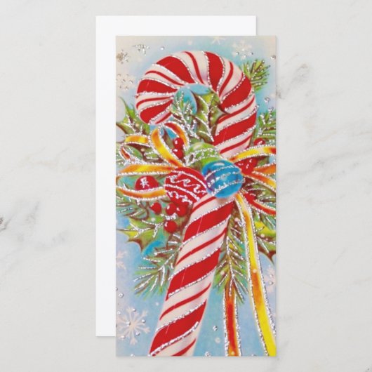 ビンテージクリスマスキャンディーケイン シーズンカード (正面/裏面)