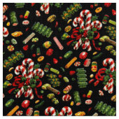 ビンテージクリスマスキャンディ ファブリック (クローズアップ)