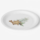 ビンテージクリスマスクッキーシナモンパインホリー ペーパープレート (アングル)