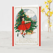 ビンテージクリスマスグリーティングカード カード (黄色い花)