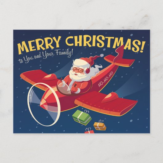 ビンテージクリスマスグリーティングカード シーズンポストカード (正面)