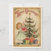 ビンテージクリスマスグリーティングスクリスマスツリー シーズンカード (正面)