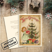 ビンテージクリスマスグリーティングスクリスマスツリー シーズンカード