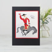 ビンテージクリスマスコウボーイが馬に乗る シーズンカード (スタンド正面)