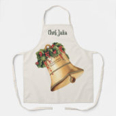 ビンテージクリスマスゴールデンベルズシーズンの挨拶 エプロン (正面)