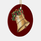 ビンテージクリスマスゴールデンベルズシーズンの挨拶 セラミックオーナメント (右)