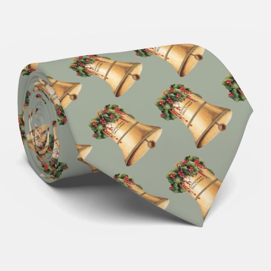 ビンテージクリスマスゴールデンベルズシーズンの挨拶 ネクタイ (ロール)