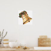 ビンテージクリスマスゴールデンベルズシーズンの挨拶 ポスター (キッチン)