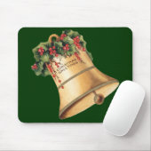 ビンテージクリスマスゴールデンベルズシーズンの挨拶 マウスパッド (マウス)