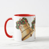 ビンテージクリスマスゴールデンベルズシーズンの挨拶 マグカップ (左)