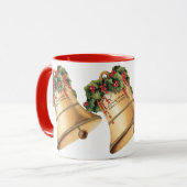 ビンテージクリスマスゴールデンベルズシーズンの挨拶 マグカップ (正面左)