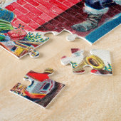 ビンテージクリスマスサビクトリアンンタクラウスオンチムニー ジグソーパズル (側面)