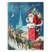 ビンテージクリスマスサビクトリアンンタクラウスオンチムニー ノートブック (正面)