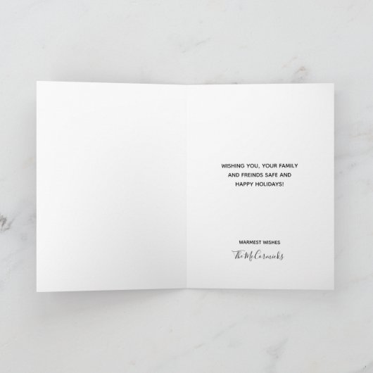 ビンテージクリスマスサユニークンタファミパーソナライズされたリー シーズンカード (内部)