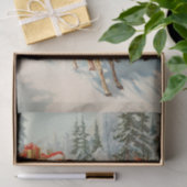 ビンテージクリスマスサンタとトナカイ 薄葉紙 (ギフト)