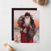 ビンテージクリスマスサンタアド気持ち ノートカード (正面/裏面インサイチュ)