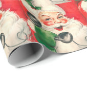 ビンテージクリスマスサンタオンフォンホリデーカード ラッピングペーパー (ロールコーナー)