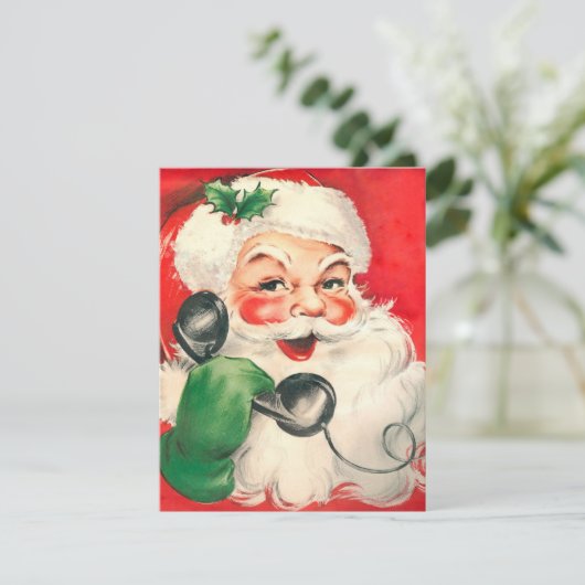 ビンテージクリスマスサンタオンフォン シーズンカード (スタンド正面)