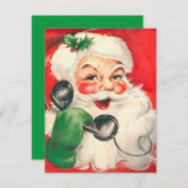 ビンテージクリスマスサンタオンフォン シーズンカード (正面/裏面)