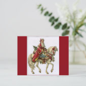 ビンテージクリスマスサンタオンホース シーズンポストカード (スタンド正面)
