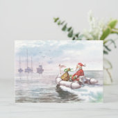 ビンテージクリスマスサンタオンボート シーズンカード (スタンド正面)